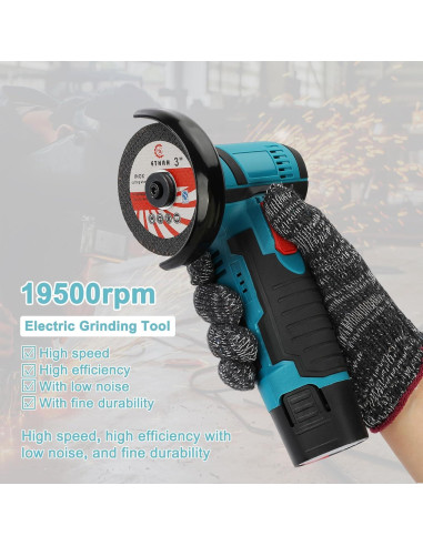 Amoladora Angular Inalámbrica Loyliawa 12V 19500rpm Azul