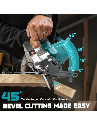 Sierra Circular Inalámbrica Ecarke 7-1/4" 18V 5000RPM con Guía Láser