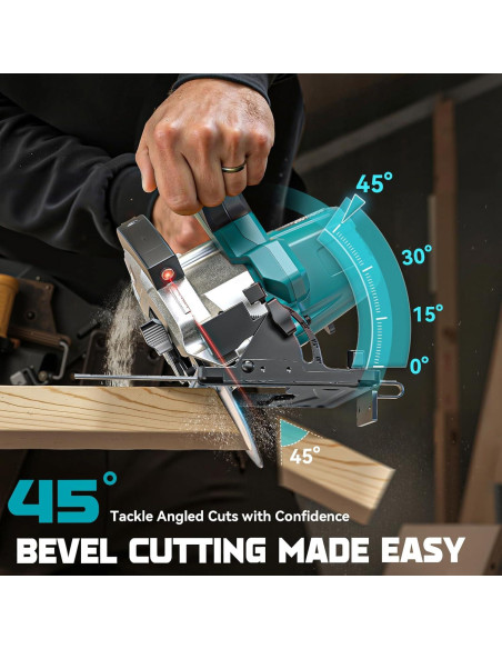 Sierra Circular Inalámbrica Ecarke 7-1/4" 18V 5000RPM con Guía Láser