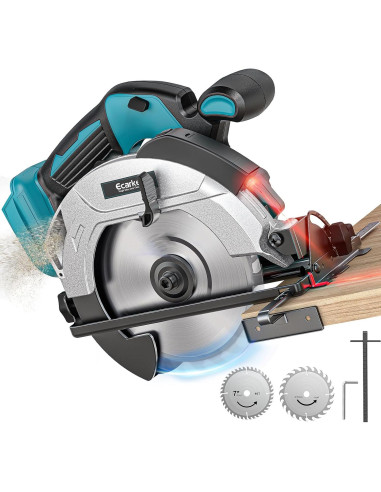 Sierra Circular Inalámbrica Ecarke 7-1/4" 18V 5000RPM con Guía Láser