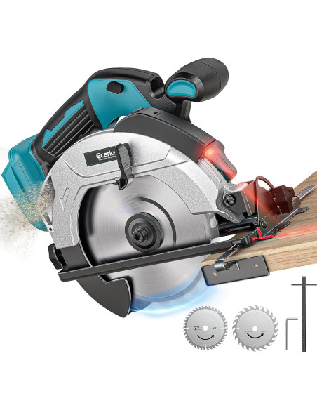 Sierra Circular Inalámbrica Ecarke 7-1/4" 18V 5000RPM con Guía Láser