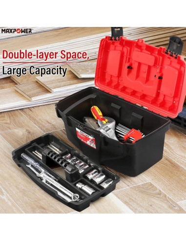 Caja de Herramientas MAXPOWER 15" Plástico con Bandeja Extraíble