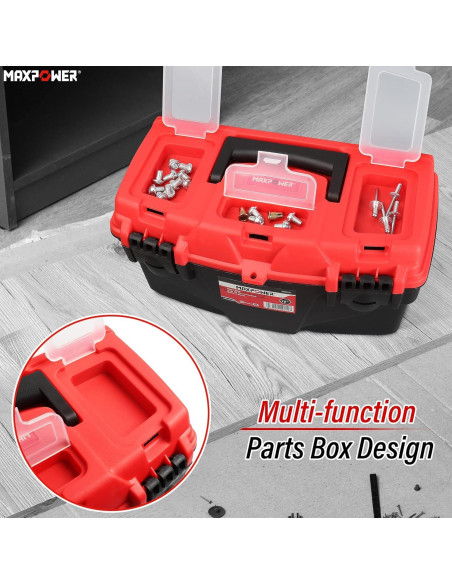 Caja de Herramientas MAXPOWER 15" Plástico con Bandeja Extraíble