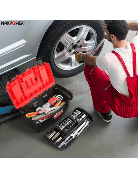 Caja de Herramientas MAXPOWER 15" Plástico con Bandeja Extraíble