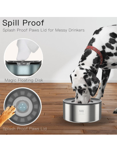 Tazón de Agua Antiderrames Feedoo 2L Acero Inoxidable