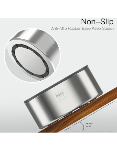 Tazón de Agua Antiderrames Feedoo 2L Acero Inoxidable