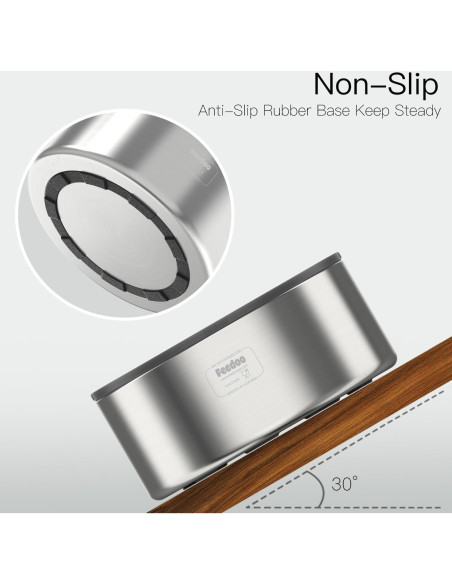 Tazón de Agua Antiderrames Feedoo 2L Acero Inoxidable