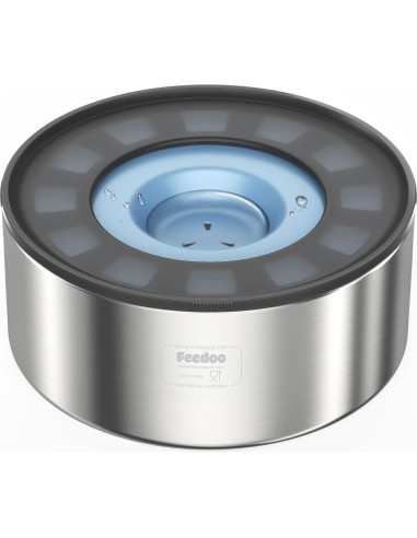 Tazón de Agua Antiderrames Feedoo 2L Acero Inoxidable