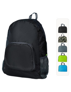 Mochila de Senderismo 20L Plegable Ligera Unisex Negra