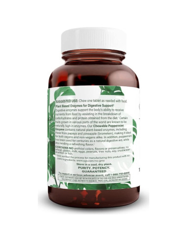 Suplemento de enzimas digestivas masticables Natural Nutra 100 tabletas