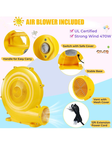 Casa Inflable Whubefy Rosa con Piscina de Pelotas 161x82x63 cm