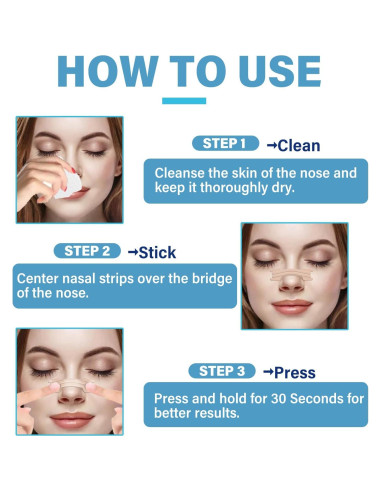 Tiras Nasales Antironquidos NECALON - 100 Pcs Alivio Congestión
