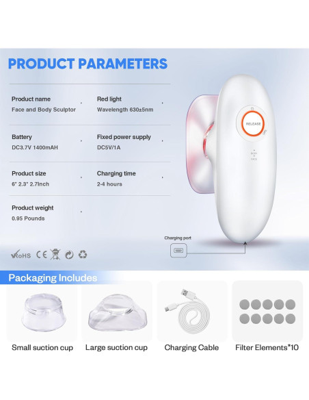 Masajeador Eléctrico de Celulitis 3-en-1 Ciyada - Blanco