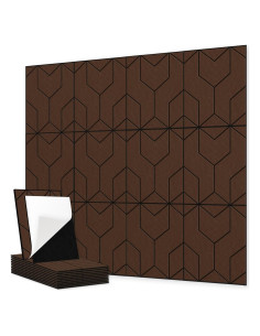 Paquete de 12 Paneles Acústicos 40.6x30.5cm Marrón+Negro