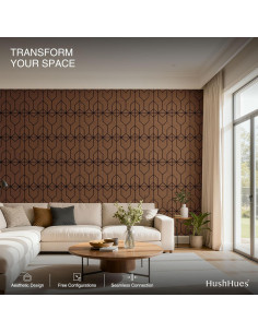 Paquete de 12 Paneles Acústicos 40.6x30.5cm Marrón+Negro 2