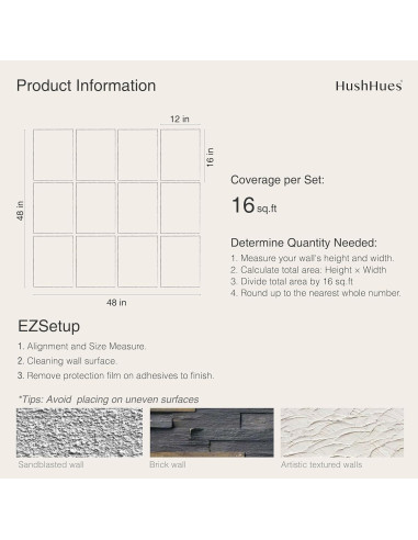 Paquete de 12 Paneles Acústicos 40.6x30.5cm Marrón+Negro