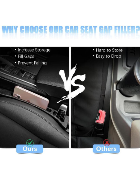 Organizador Relleno Espacio Asiento Coche Pincuttee 2Pcs Negro