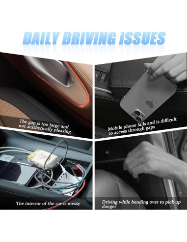 Organizador Relleno Espacio Asiento Coche Pincuttee 2Pcs Negro