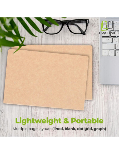 Cuaderno A5 TWONE Kraft Rayado - Paquete de 6 Unidades