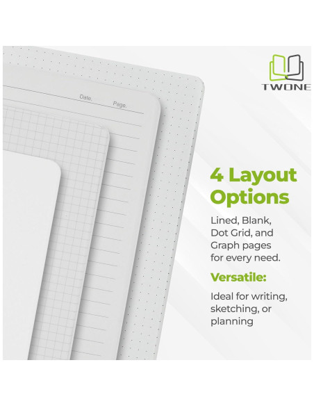 Cuaderno A5 TWONE Kraft Rayado - Paquete de 6 Unidades