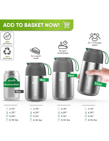 Termo de Comida Blockhütte 730 ml Acero Inoxidable 14h Caliente