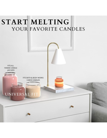 Calentador de Velas Cozyberry Esencial con Temporizador y Mármol