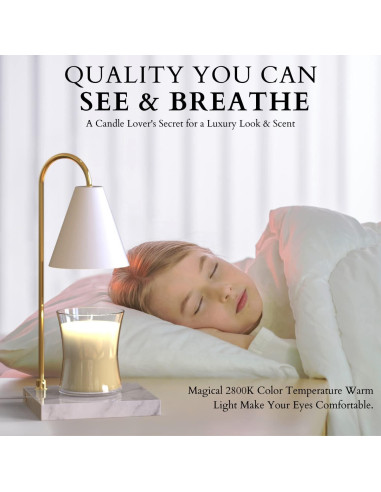 Calentador de Velas Cozyberry Esencial con Temporizador y Mármol