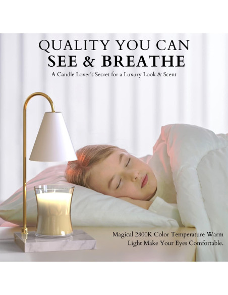 Calentador de Velas Cozyberry Esencial con Temporizador y Mármol