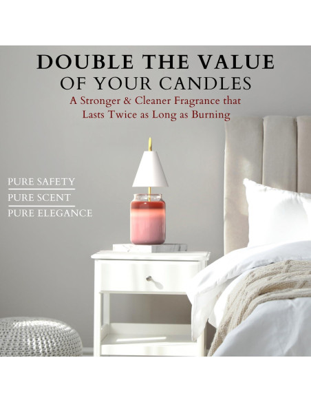 Calentador de Velas Cozyberry Esencial con Temporizador y Mármol