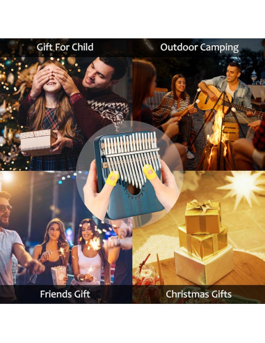 Kalimba AARVI 17 Teclas Azul - Piano de Pulgar Portátil