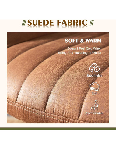 Silla de Oficina CAODOC Giratoria Suede Marrón Ajustable