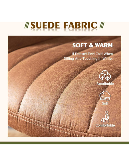 Silla de Oficina CAODOC Giratoria Suede Marrón Ajustable