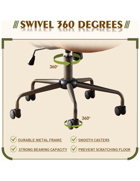 Silla de Oficina CAODOC Giratoria Suede Marrón Ajustable