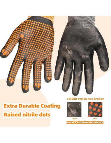 Guantes de Trabajo Schwer LT5619 Talla S 3 Pares Nitrilo + Mangas Nivel 5