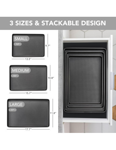 Juego de 3 bandejas para hornear Tiawudi, acero al carbono, antiadherente