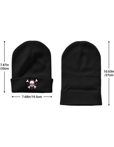 Gorro de Punto Bordado AIMASTZ Calavera Unisex Invierno