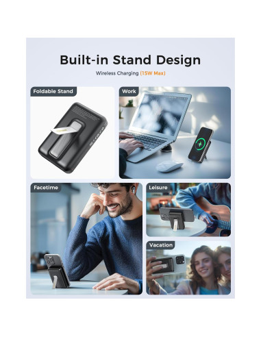 Cargador Portátil Magnético TESSAN 10,000mAh Carga Rápida