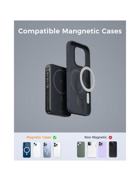 Cargador Portátil Magnético TESSAN 10,000mAh Carga Rápida