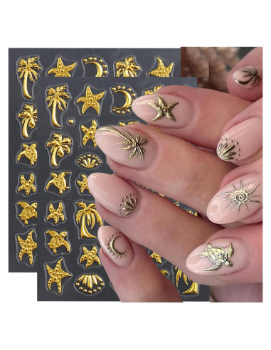 Calcomanías de Uñas 5D Relieve Verano FBABFBUO 2PCS