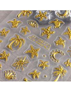 Calcomanías de Uñas 5D Relieve Verano FBABFBUO 2PCS 2