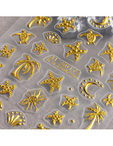 Calcomanías de Uñas 5D Relieve Verano FBABFBUO 2PCS