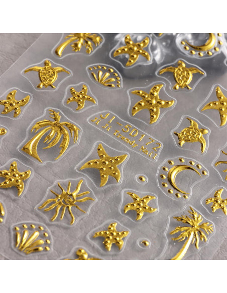 Calcomanías de Uñas 5D Relieve Verano FBABFBUO 2PCS