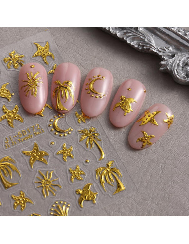 Calcomanías de Uñas 5D Relieve Verano FBABFBUO 2PCS