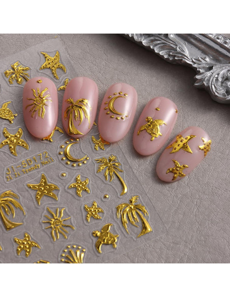 Calcomanías de Uñas 5D Relieve Verano FBABFBUO 2PCS