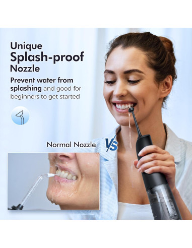 Hilo Dental Inalámbrico Demita GE203 300ML 3 Modos Negro