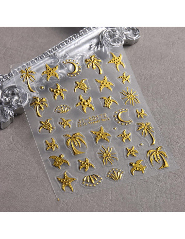 Calcomanías de Uñas 5D Relieve Verano FBABFBUO 2PCS