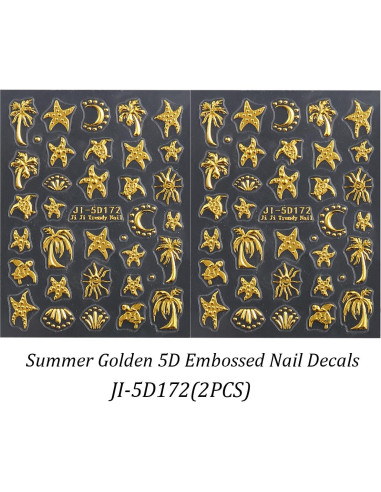 Calcomanías de Uñas 5D Relieve Verano FBABFBUO 2PCS