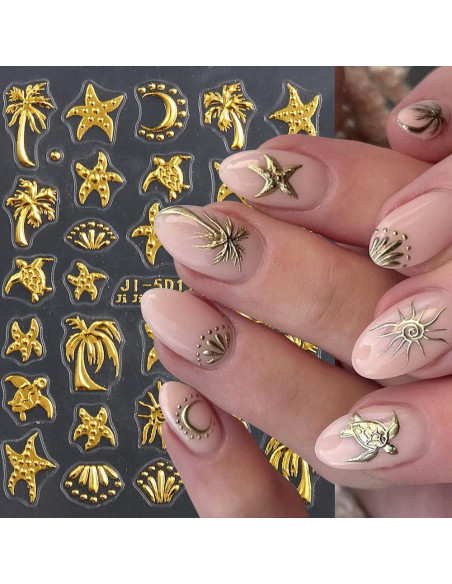 Calcomanías de Uñas 5D Relieve Verano FBABFBUO 2PCS