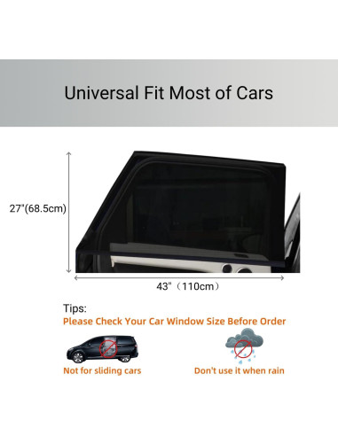 2Pack Pantallas de Ventana Lateral Soulian 68.5x110cm UV