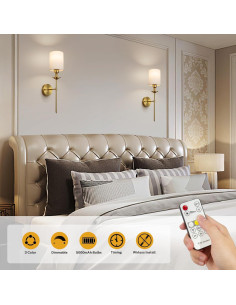 Juego de 2 Apliques de Pared Recargables Nooknova LED 5000mAh 2